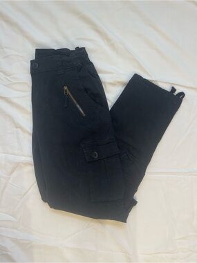 Women's Black Cargo Pants with Zip Pocket